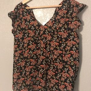 LOFT Buttercup Bar Back Flutter Shell Blouse